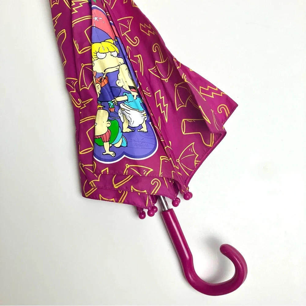 90s Vintage Rugrats Kids Umbrella 1998 Viacom Pink Parapluie Les Razmoket - Picture 1 of 17